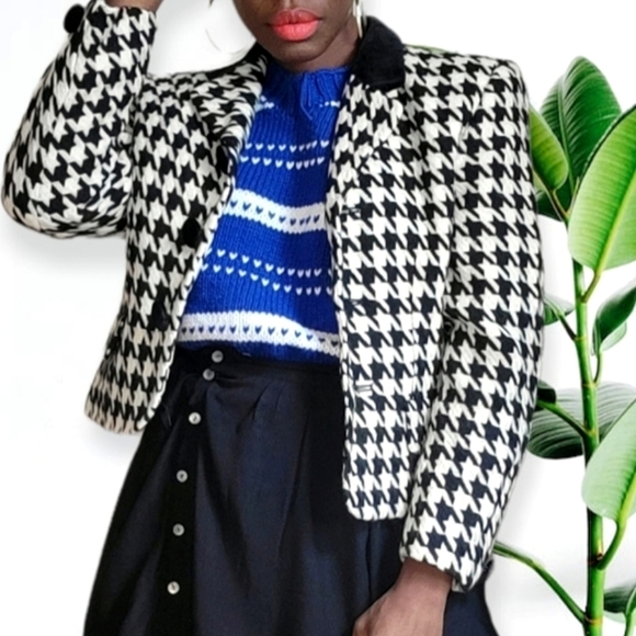 NWT Vintage Evan Picone Houndstooth wool blazer - Picture 4 of 15